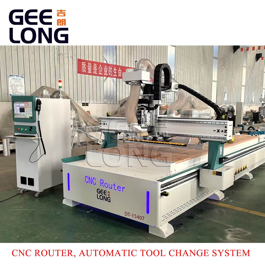china geelong configurações cnc router com sistema automático de troca de lâmina de corte